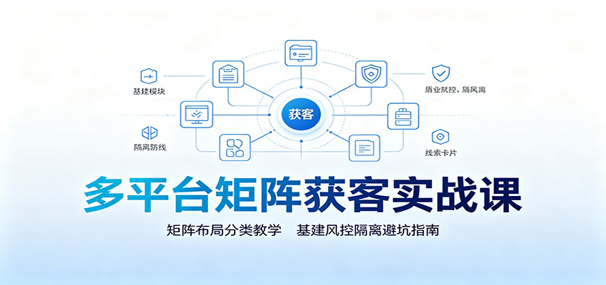 多平台矩阵获客实战课：矩阵布局分类教学，基建风控隔离避坑指南-汇课新知资源网