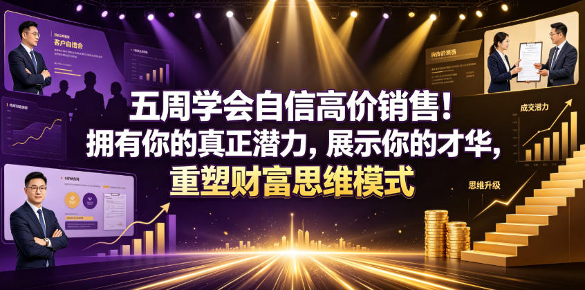五周学会自信高价销售!拥有你的真正潜力,展示你的才华,重塑财富思维模式【原创双语字幕】-汇课新知资源网