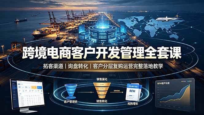 （19274期）跨境电商客户开发管理全套课·拓客渠道｜询盘转化｜客户分层复购运营完整落地教学-汇课新知资源网