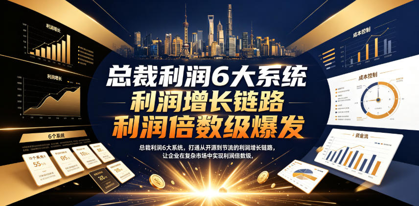 总裁利润6大系统,打通从开源到节流的利润增长链路,让企业在复杂市场中实现利润倍数级爆发-汇课新知资源网