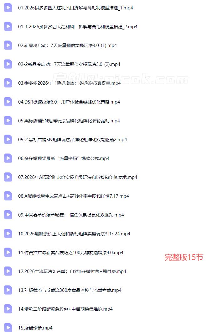 贾真云杉·拼多多“AI智创+利润爆破”2026年8月(价值3980元)