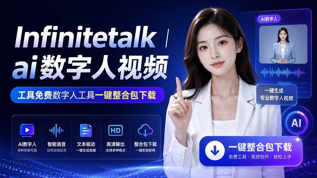 （20008期）Infinitetalk丨ai数字人视频-工具免费数字人工具一键整合包下载-汇课新知资源网