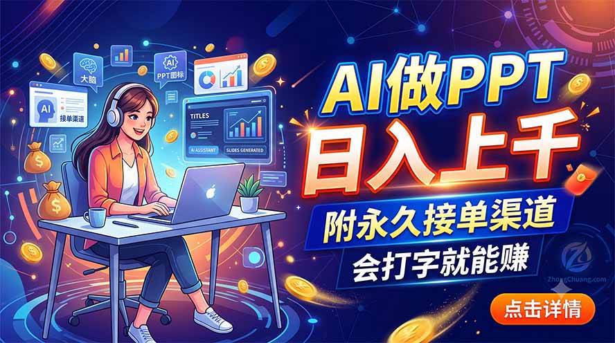 (19644期)AI做PPT日入上千,附永久接单渠道,会打字就能赚-汇课新知资源网