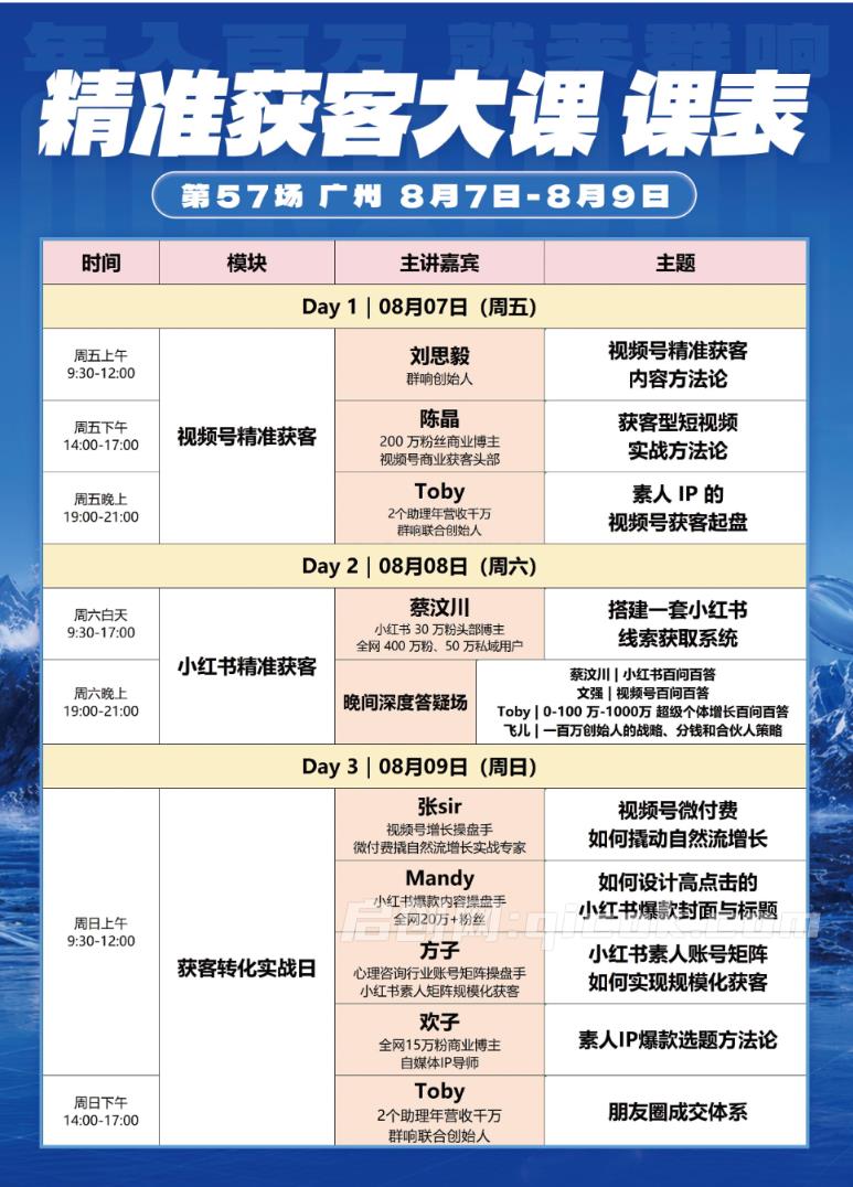群响陈晶-8月7-9号广州线下大课2026年8月(价值3980元)