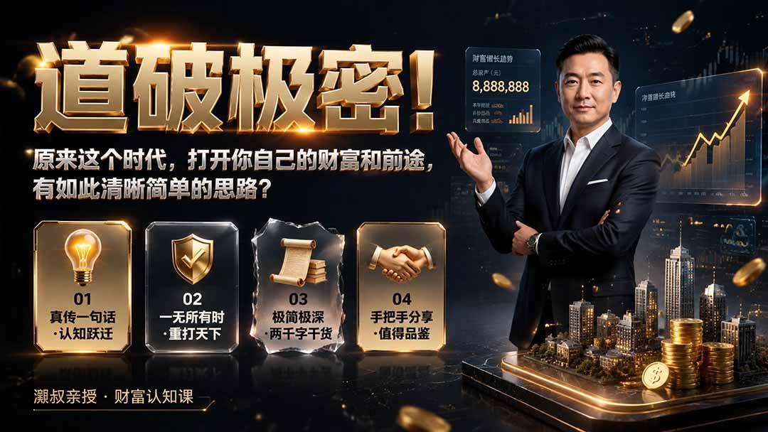 (19661期)付费文章:道破极密!原来这个时代,打开你自己的财富和前途,有如此清晰简单的思路?-汇课新知资源网