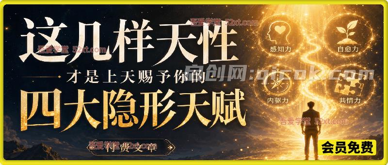 付费文章:这几样天性才是上天赐予你的四大隐形天赋 付费文章:这几样天性才是上天赐予你的四大隐形天赋