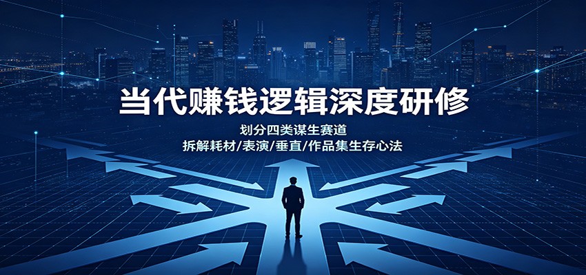 当代赚钱逻辑深度研修：划分四类谋生赛道，拆解耗材/表演/垂直/作品集生存心法-汇课新知资源网