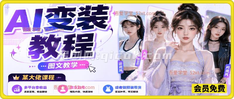 某大佬AI变装教程【图文教学】,多平台拿收益、美女起号、或者做服装带货-汇课新知资源网