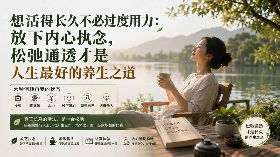 （20007期）付费文章：想活得长久不必过度用力：放下内心执念，松弛通透才是人生最好的养生之道-汇课新知资源网
