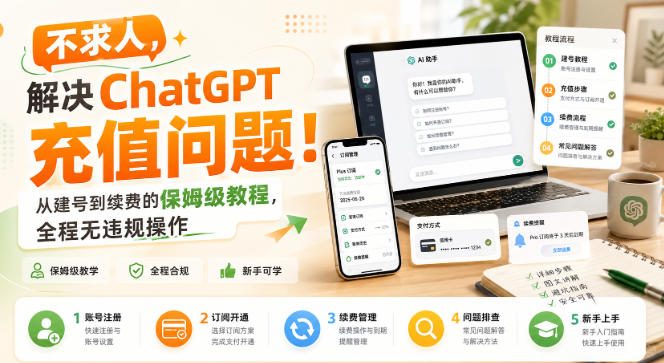 不求人，解决ChatGPT充值问题！从建号到续费的保姆级教程，全程无违规操作-汇课新知资源网