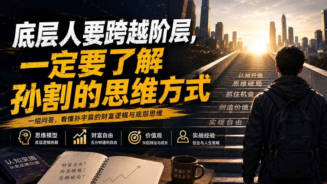 (20040期)付费文章:底层人要跨越阶层,一定要了解孙割的思维方式-汇课新知资源网