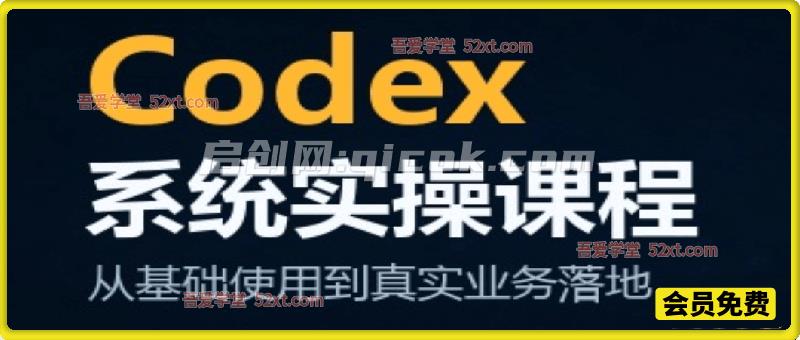 Codex 系统实操实战课｜小白零基础入门，16 节全维度教学，掌握 AI 工具实现多场景商业落地变现