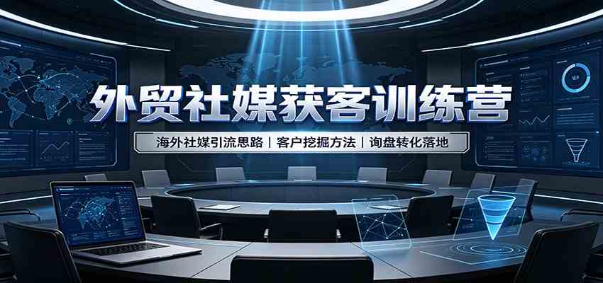 外贸社媒获客训练营：海外社媒引流思路，客户挖掘方法，询盘转化落地-汇课新知资源网
