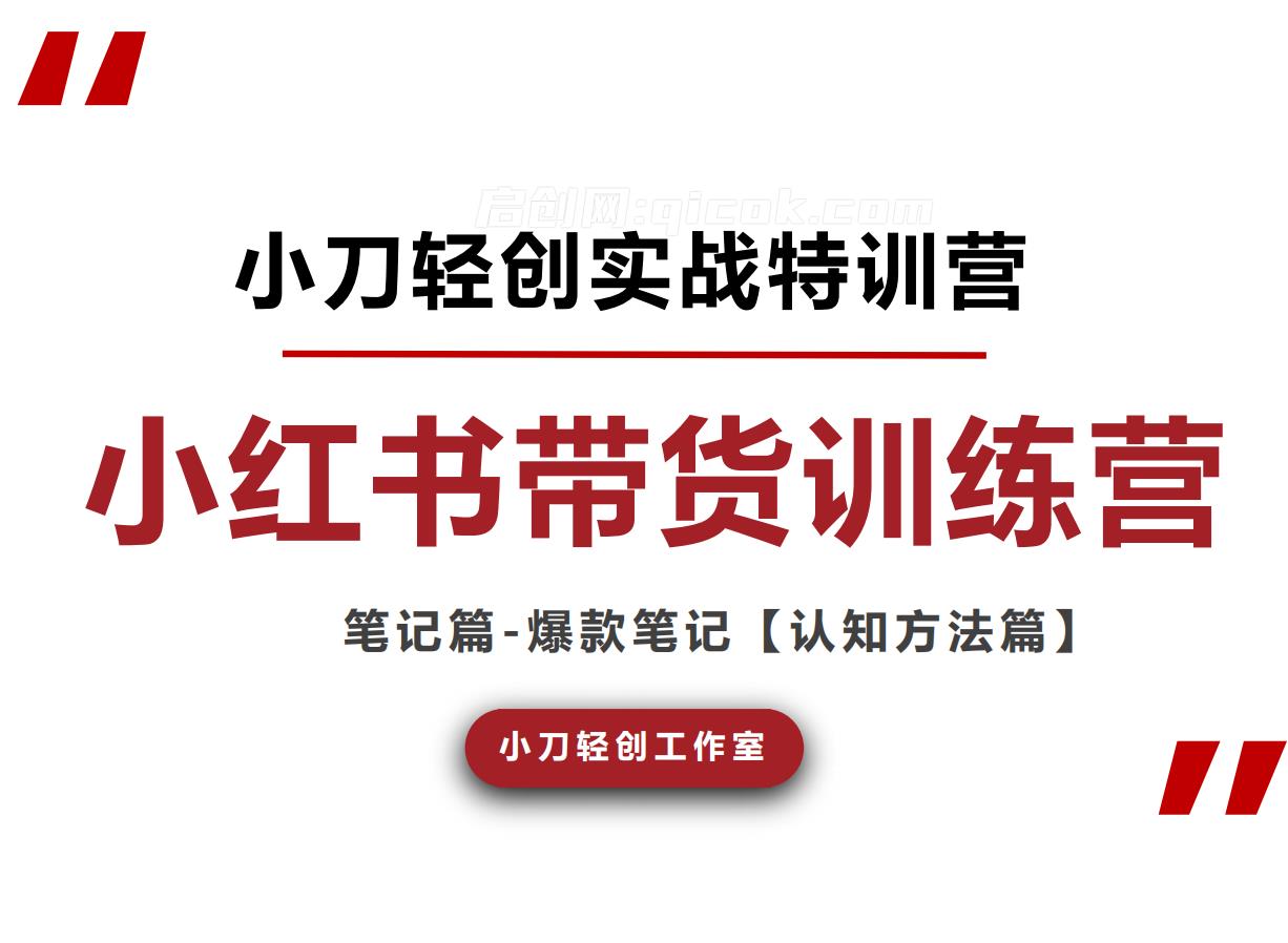 小刀轻创-小红书电商技能提升系统课2026年8月11(价值3980元)-汇课新知资源网