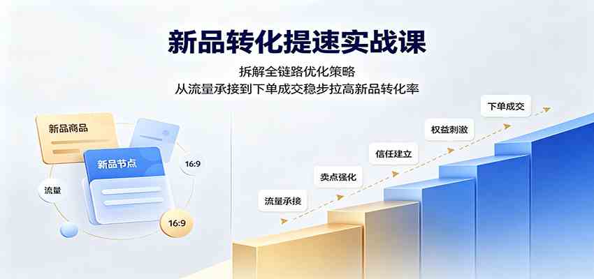 新品转化提速实战课:拆解全链路优化策略,从流量承接到下单成交稳步拉高新品转化率-汇课新知资源网
