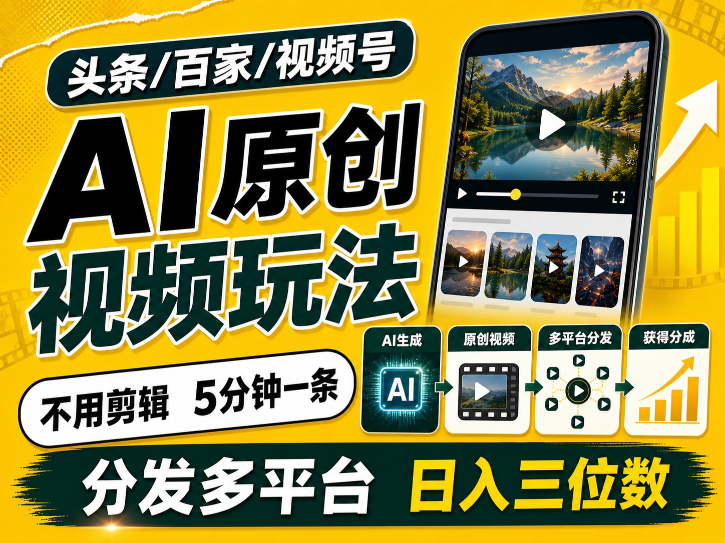 2026头条百家号升级玩法 5分钟一条原创视频 发多平台赚收-汇课新知资源网