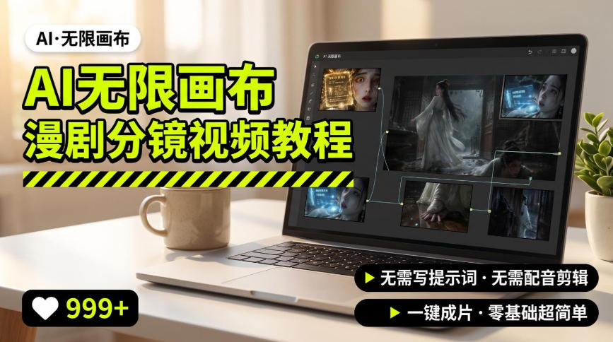AI无限画布制作爆款漫剧分镜视频搭建教程，无需写脚本，无需制作音频，一键制作超简单-汇课新知资源网
