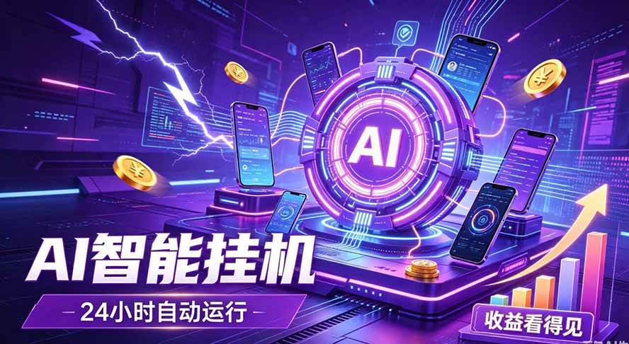 （19755期）AI智能广告挂机，躺赚新模式 设备托管运行，解放双手持续变现-汇课新知资源网