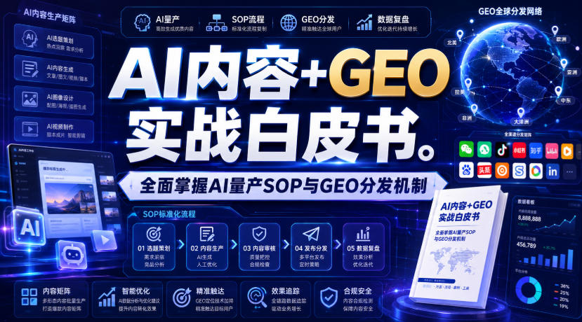 AI内容+GEO实战白皮书,全面掌握AI量产SOP与GEO分发机制【文档】-汇课新知资源网