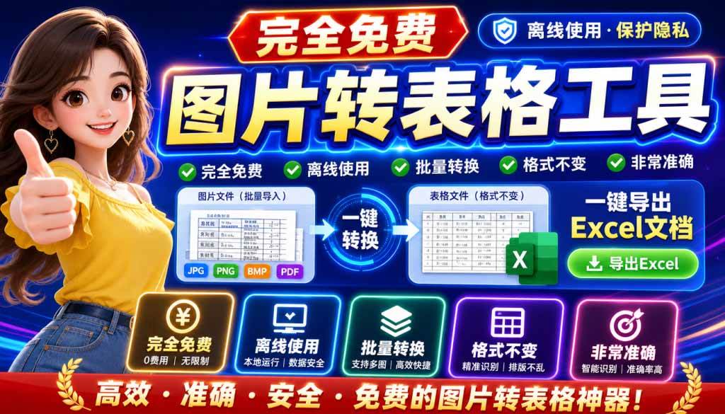 （19972期）图片表格识别提取工具，支持一键从图片中智能提取表格并导出Excel文件，可离线免网运行，FastTableOCR-汇课新知资源网