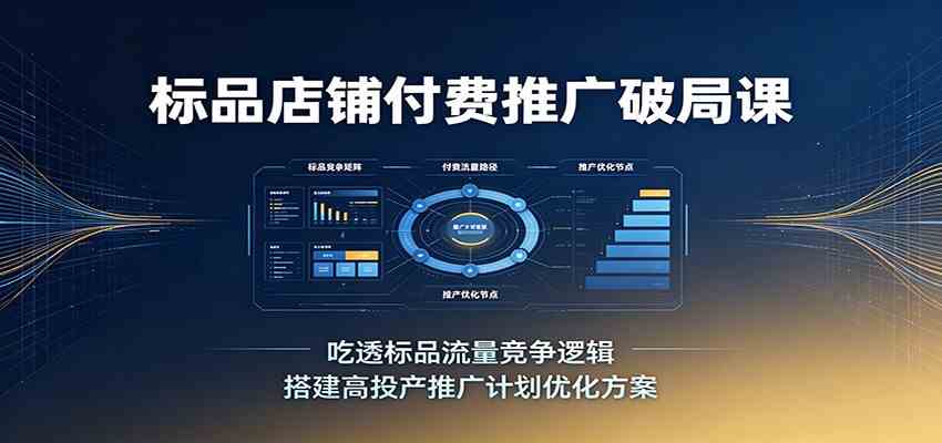 标品店铺付费推广破局课:吃透标品流量竞争逻辑,搭建高投产推广计划优化方案-汇课新知资源网