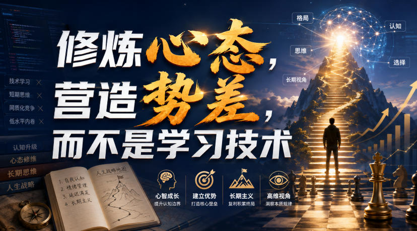 付费文章：修炼心态，营造势差，而不是学习技术-汇课新知资源网