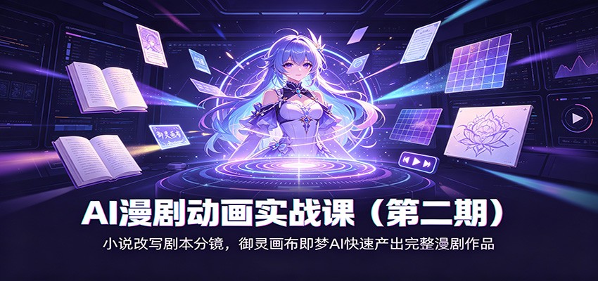 AI漫剧动画实战课(第二期):小说改写剧本分镜,御灵画布即梦AI快速产出完整漫剧作品-汇课新知资源网