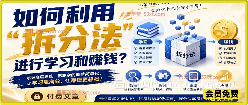 付费文章：如何利用“拆分法”进行学习和赚钱？-汇课新知资源网