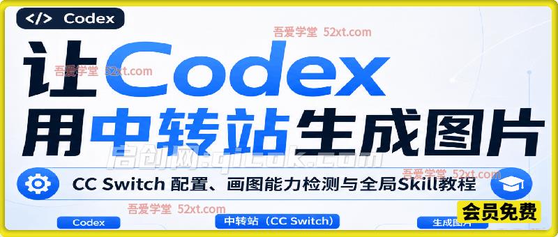让 Codex 用中转站生成图片：CC Switch 配置、画图能力检测与全局 Skill 教程-汇课新知资源网