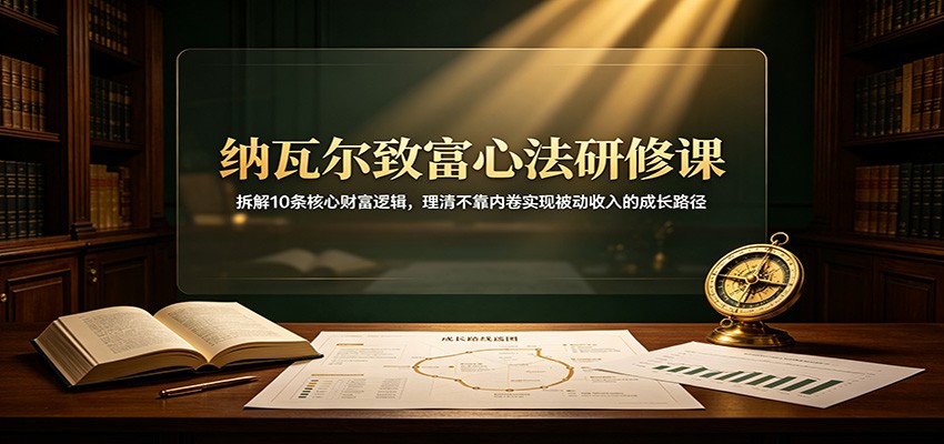 纳瓦尔致富心法研修课:拆解10条核心财富逻辑,理清不靠内卷实现被动收入的成长路径-汇课新知资源网