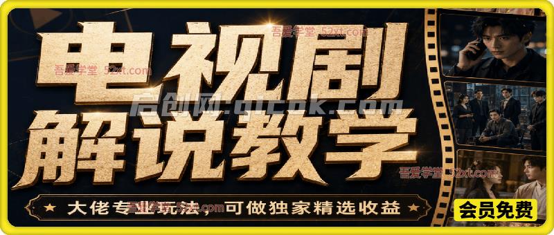 电视剧解说精选独家教学,普通人零基础也能快速入局影视解说赛道,实现账号长期稳定变现-汇课新知资源网