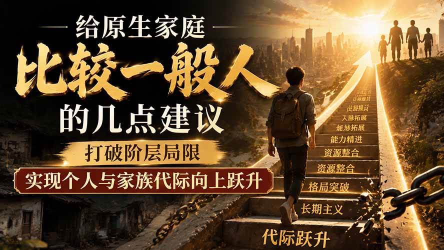 （19708期）付费文章：给原生家庭比较一般人的几点建议，打破阶层局限，实现个人与家族代际向上跃升-汇课新知资源网