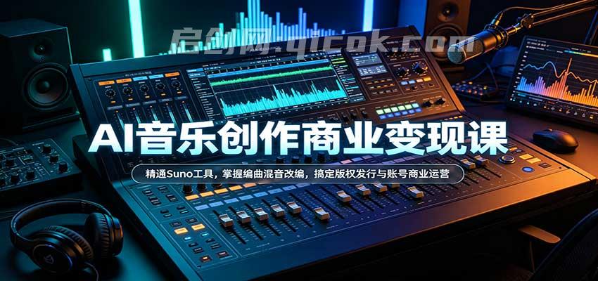 AI音乐创作商业变现课：精通Suno工具，掌握编曲混音改编，搞定版权发行与账号商业运营