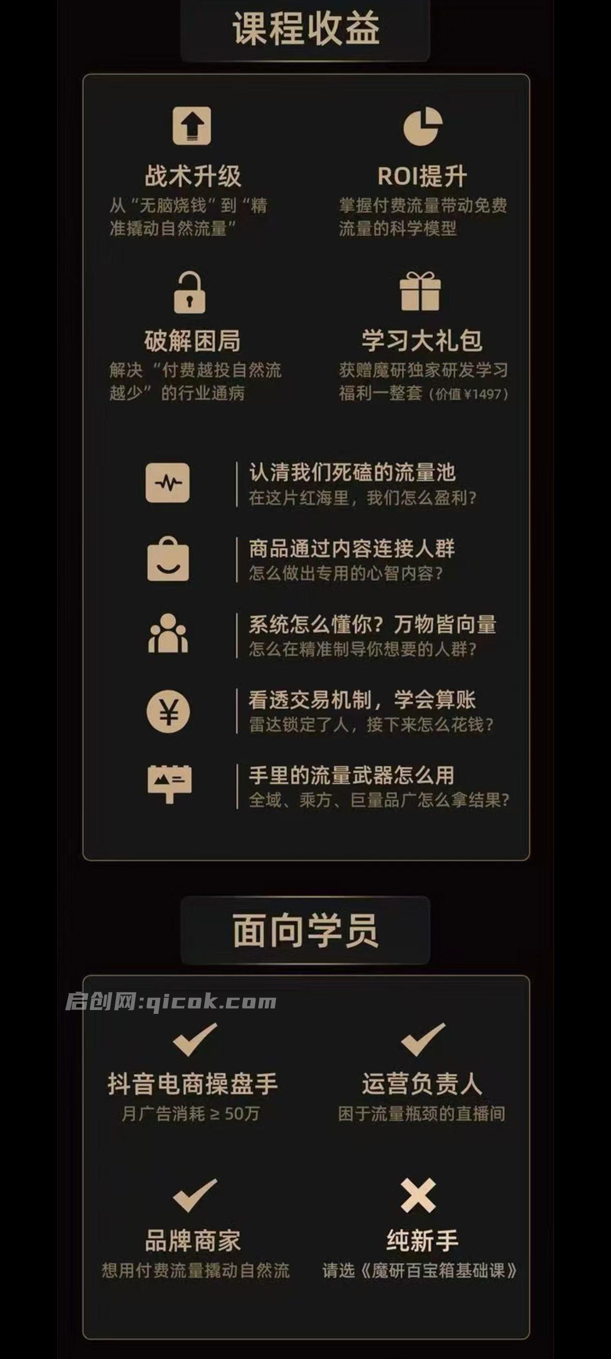 魔研千千-流量之门-云图千川双擎驱动实战线下课26年两天一夜原价8980