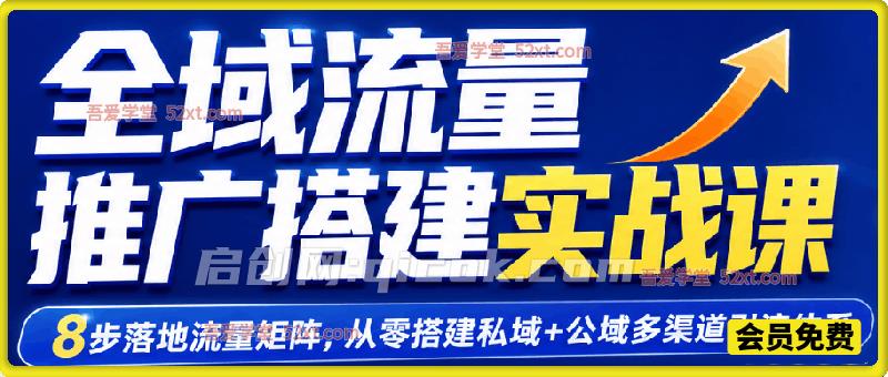 全域流量推广搭建实战课，8步落地流量矩阵，从零搭建私域+公域多渠道引流体系​【音频课】