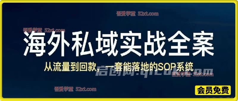 海私会·海外跨境私域实战全案，跨境私域/外贸操盘手，从流量到回款，一款能落地的SOP系统