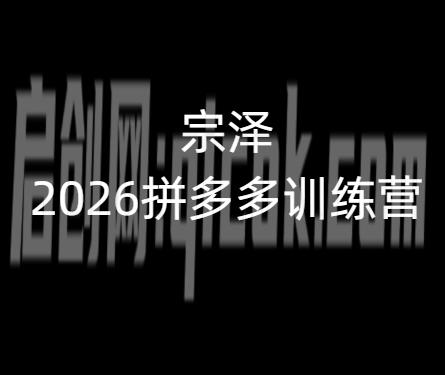 宗泽-2026拼多多训练营9月8更新(价值3980元)