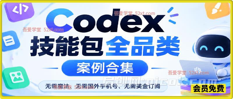 Codex技能包全品类案例合集，无需魔法、无需国外手机号、无需美金订阅