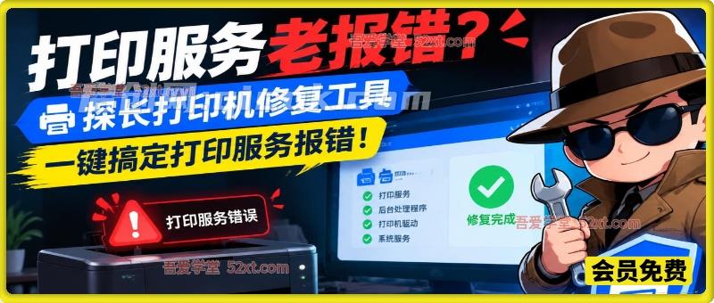 打印服务老报错？探长打印机修复工具，一键搞定打印服务报错！