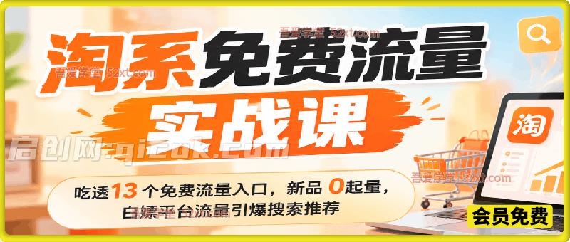 淘系免费流量实战课｜吃透 13 个免费流量入口，新品破 0 起量，白嫖平台流量引爆搜索推荐