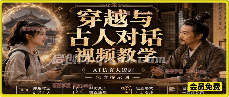 穿越与古人对话视频教学，AI仿真人短剧，包含提示词。