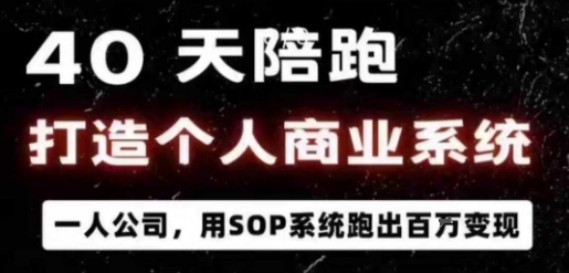40天陪跑打造个人商业系统,一人公司,用SOP系统跑出百W变现-汇课新知资源网