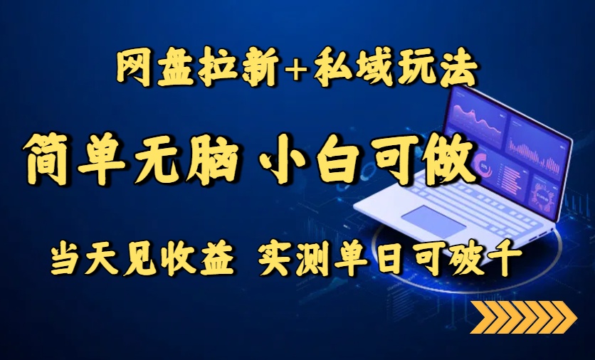 网盘拉新+私域玩法,简单无脑,小白可做,当天见收益,实测单日可破千-汇课新知资源网