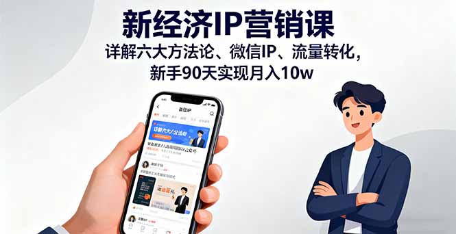 新经济IP营销课:详解六大方法论、微信IP、流量转化,新手90天实现月入10w-汇课新知资源网