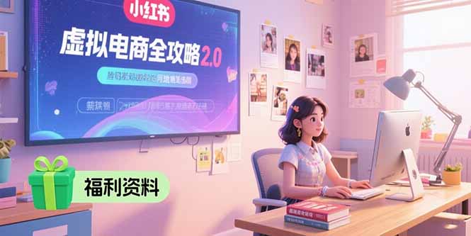 虚拟电商全攻略2.0，开店选品实操流程，账号定位、货源发布、笔记发布技巧-汇课新知资源网