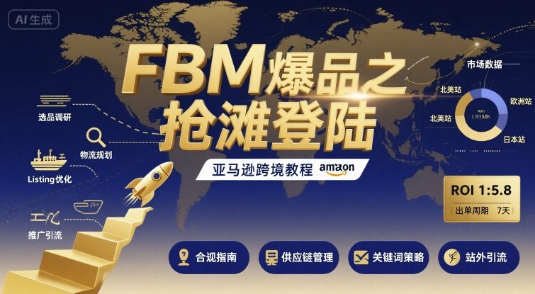 FBM爆品之抢滩登陆-亚马逊跨境教程-汇课新知资源网