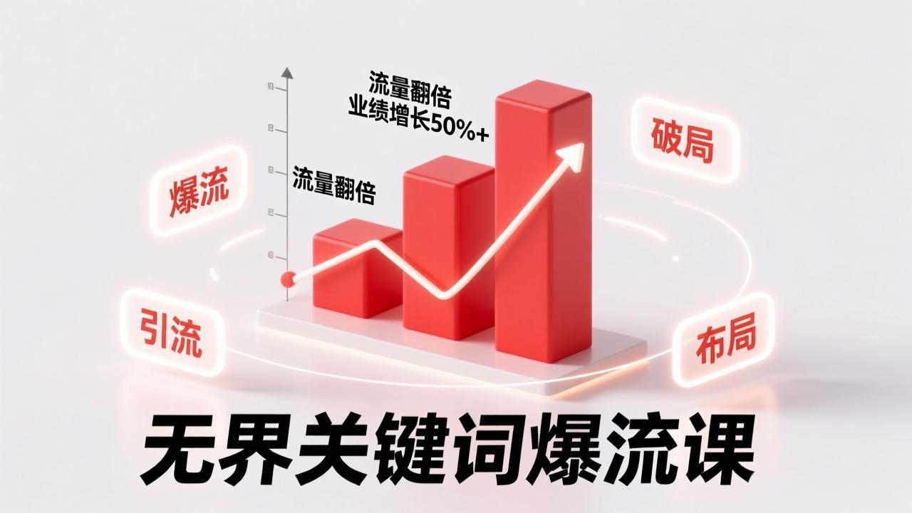 无界关键词爆流课,破局布局逻辑、阶段精准引流,实现流量翻倍,店铺业绩增长50%+。-汇课新知资源网