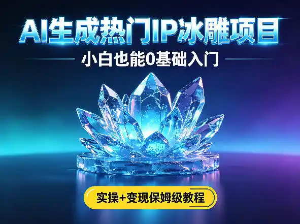 AI生成热门ip冰雕项目,小白也能0基础入门,实操+变现保姆级教程