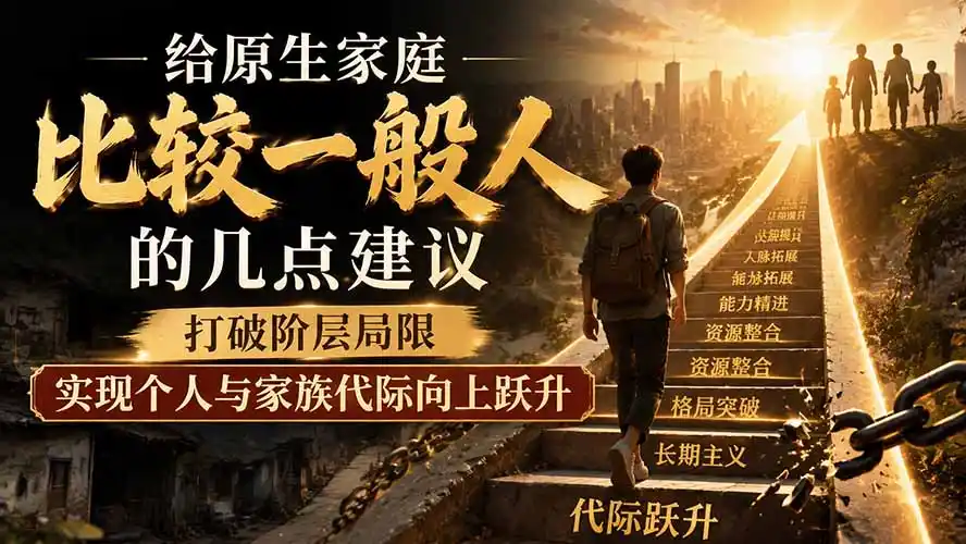 付费文章:给原生家庭比较一般人的几点建议,打破阶层局限,实现个人与家族代际向上跃升-汇课新知资源网