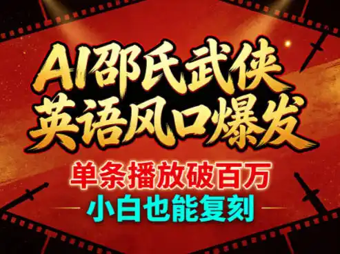 AI邵氏武侠英语风口爆发,单条播放破百万,小白也能复刻-汇课新知资源网